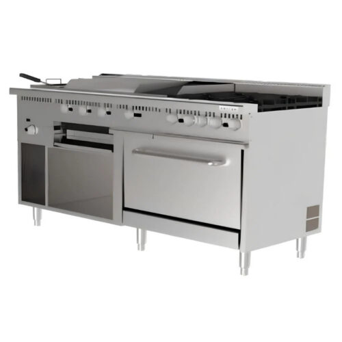Estufa Mixta a Gas 6 Quemadores + 1 Plancha Protek