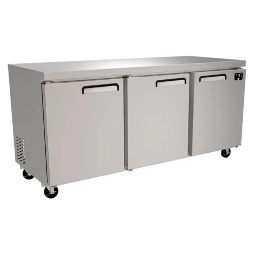Mesa Fría Bajo Barra UCT72 3 puertas Inox